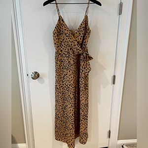 Animal print cropped jumpsuit